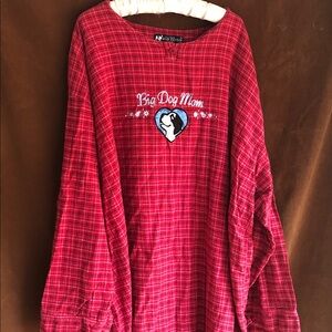Big Dogs Red Plaid "Big Dog Mom" Women's flannel nightgown